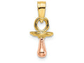 FJC Finejewelers 14k Yellow Gold Tt 3d Pacifier with Pink Tip Charm
