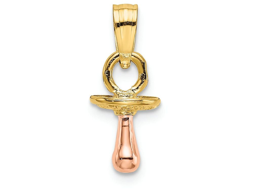 FJC Finejewelers 14k Yellow Gold Tt 3d Pacifier with Pink Tip Charm