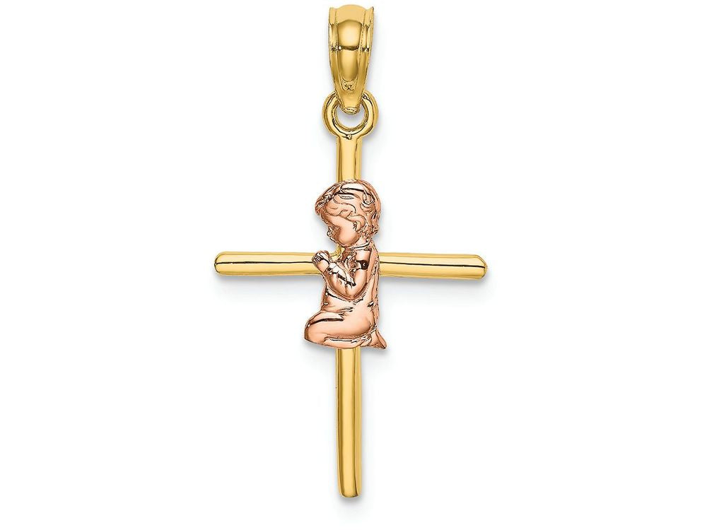 FJC Finejewelers Pink Boy On Cross Charm