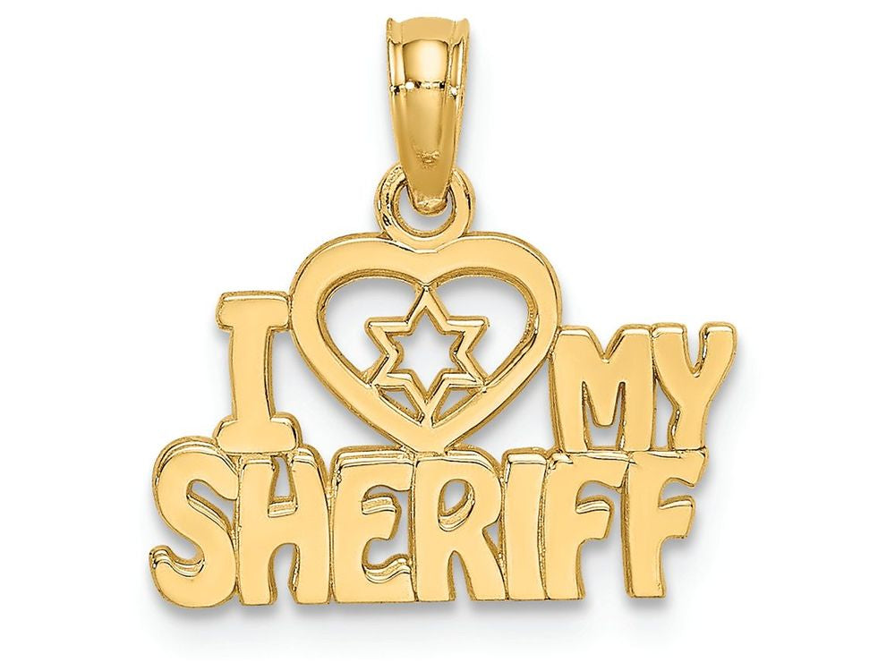 FJC Finejewelers 14k Yellow Gold I Love My Sheriff Charm