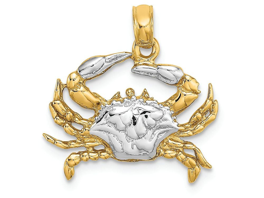 FJC Finejewelers 14k Yellow Gold Tt Blue Crab Two-color Charm