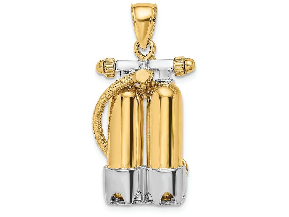FJC Finejewelers 14k Two-tone Gold 3d Double Scuba Tanks with Air Hose Charm