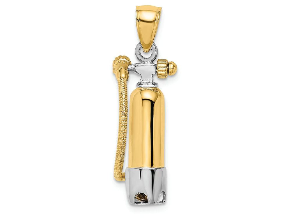 FJC Finejewelers 14k Two-tone Gold 3d Single Scuba Tank with Air Hose Charm