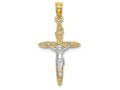 FJC Finejewelers 14k Two-tone Gold Crucifix Jesus Inri Charm