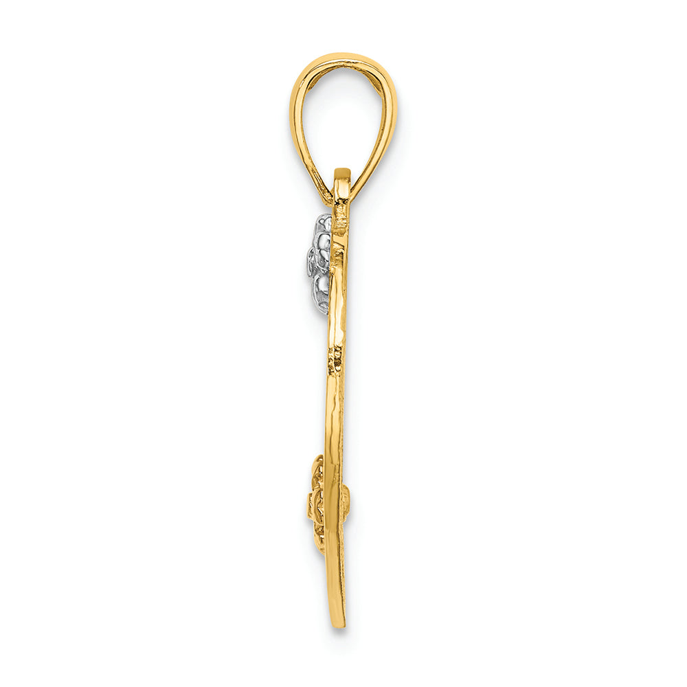 FJC Finejewelers 14k Two-tone Gold I Love You In Hearttri-color Charm