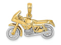 FJC Finejewelers 14k Two-tone Gold 3d Motorcycle with Front Shiedmoveable Tires Charm