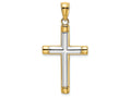FJC Finejewelers White Tubular Cross with Yellow Endcaps Charm