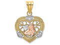 FJC Finejewelers 14k Two-tone Gold Angel In Hearttri-color Charm