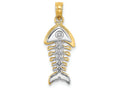 FJC Finejewelers 14k Two-tone Gold 3d Fishbone Charmtwo-color