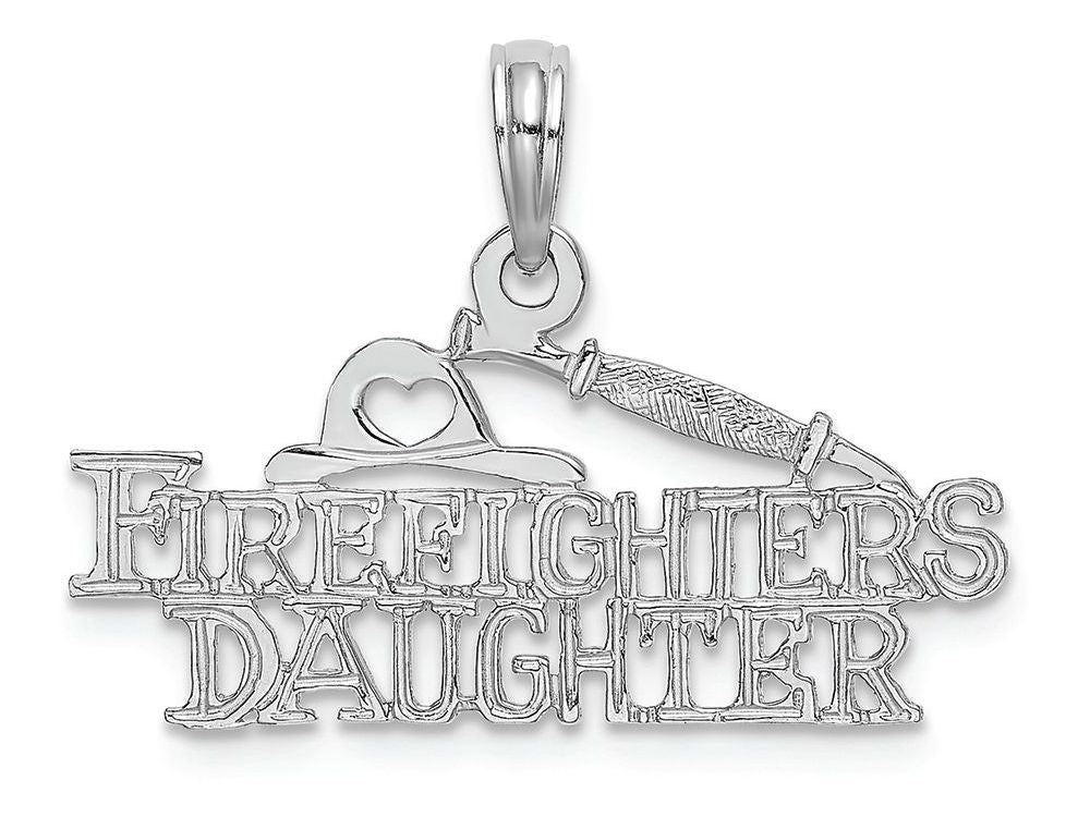 FJC Finejewelers 14k White Gold Firefighter's Daughter Charm