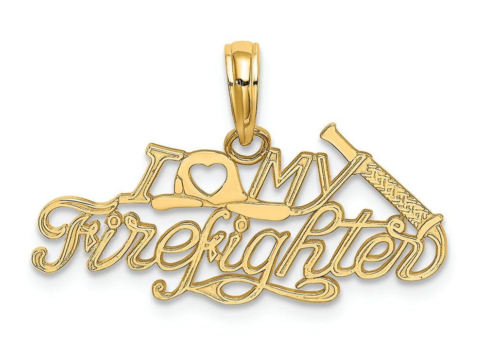 FJC Finejewelers 14k Yellow Gold I Love My Firefighter Charm
