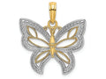 FJC Finejewelers 14k Two-tone Gold Butterfly Beaded Wings Charm