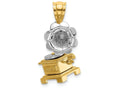 FJC Finejewelers 14k Two-tone Gold 3d Phonograph Hornmoveable Charm