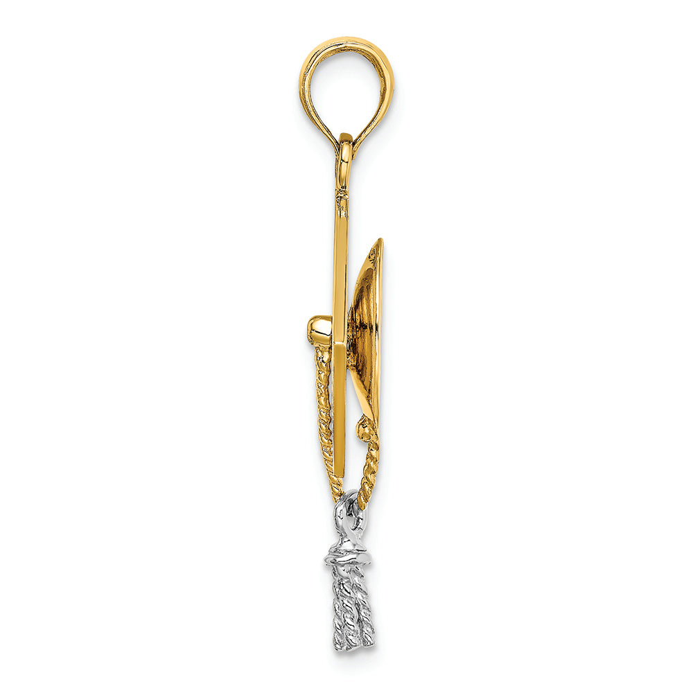 FJC Finejewelers 14k Two-tone Gold 3d Graduation Cap Moveable Tassle Charm