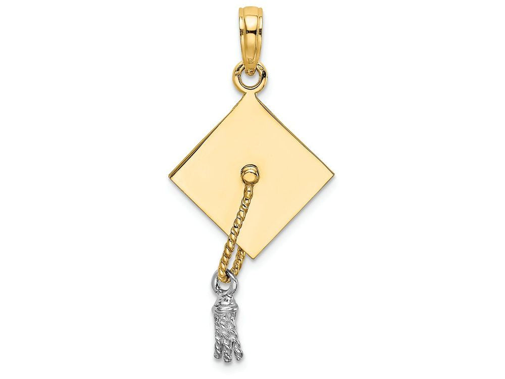 FJC Finejewelers 14k Two-tone Gold 3d Graduation Cap Moveable Tassle Charm