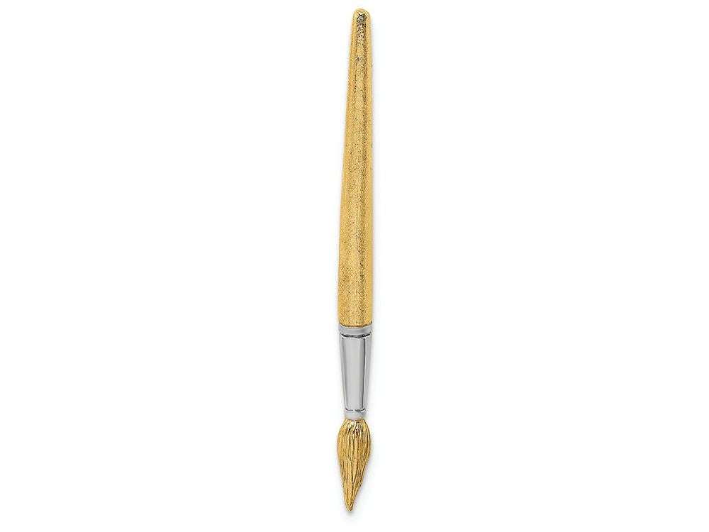 FJC Finejewelers 14k Two-tone Gold 3d Water Paint Brushtwo-color Charm
