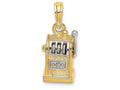 FJC Finejewelers 14k Yellow Gold Tt 3d Slot Machinemoveable Handle Charm
