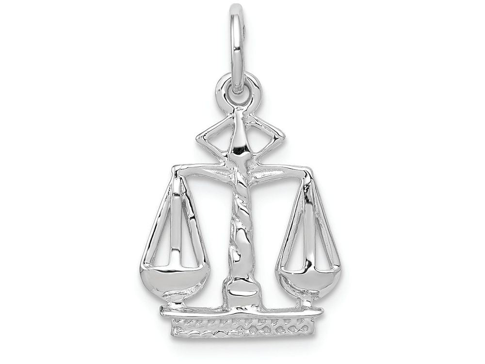 FJC Finejewelers 14k White Gold Polished Flat-backed Small Scales Of Justice Charm