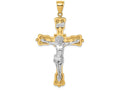 FJC Finejewelers 14k Two-tone Gold Large Inri Crucifix Charmtwo-color