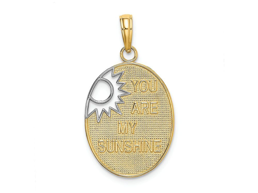 FJC Finejewelers 14k Two-tone Gold You Are My Sunshine with White Sun Charm