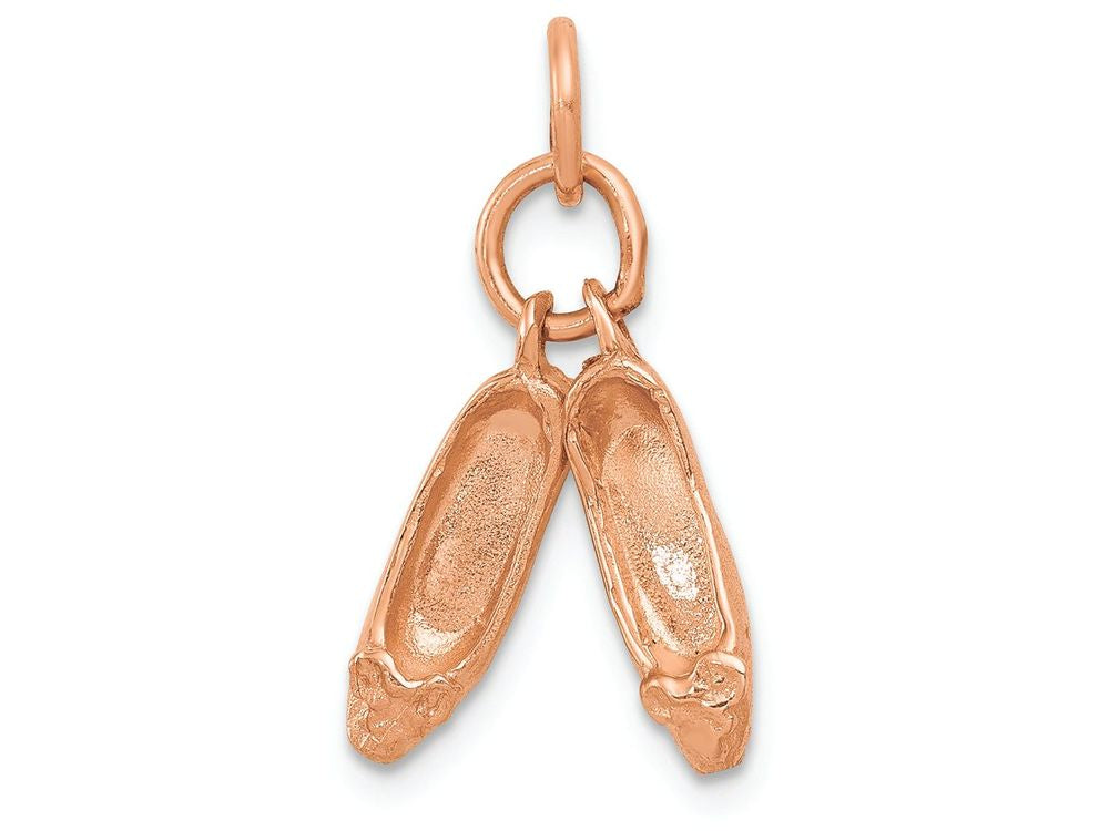 FJC Finejewelers 14k Rose Gold Polished 3dimensional Moveable Ballet Slippers Charm