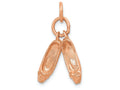 FJC Finejewelers 14k Rose Gold Polished 3dimensional Moveable Ballet Slippers Charm