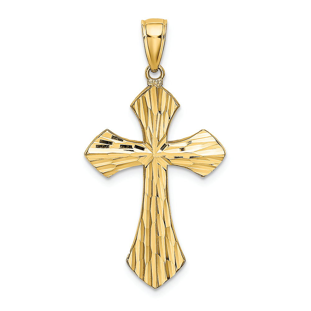 FJC Finejewelers 14k Yellow Gold with with Rhodium Bright Cut Reversible Cross Charm