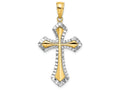 FJC Finejewelers 14k Yellow Gold with with Rhodium Bright Cut Reversible Cross Charm