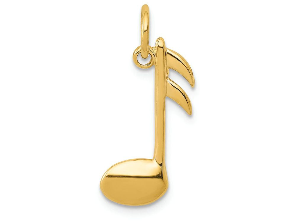 FJC Finejewelers 14k Yellow Gold Polished Flat-backed Musical Note Charm
