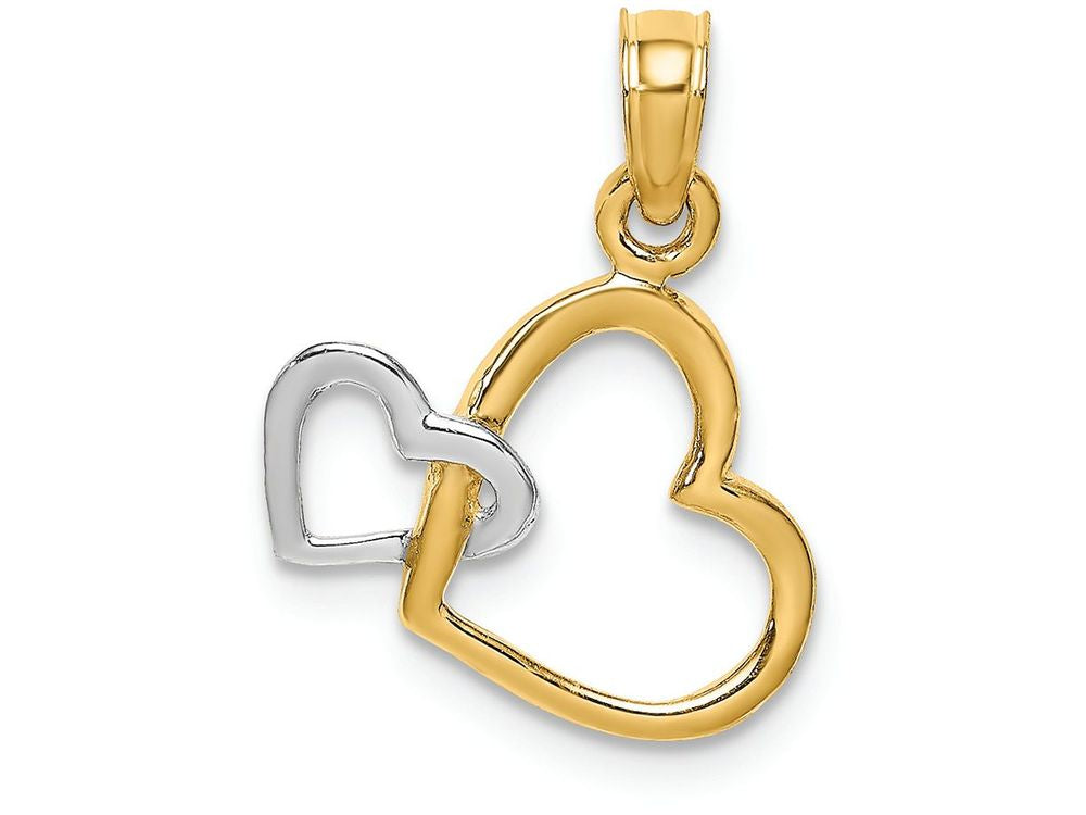 FJC Finejewelers Double Hearts Intertwinedtwo-color Charm