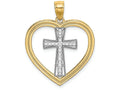 FJC Finejewelers Heart Cross In Center Charm