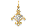 FJC Finejewelers 14k Two-tone Gold Small Chandelier Style Charm with Bright Cut Accents O-ring