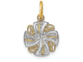 FJC Finejewelers 14k Two-tone Gold Mini Pinwheel Medallion Charm Bright Cut Two-coloro-ring