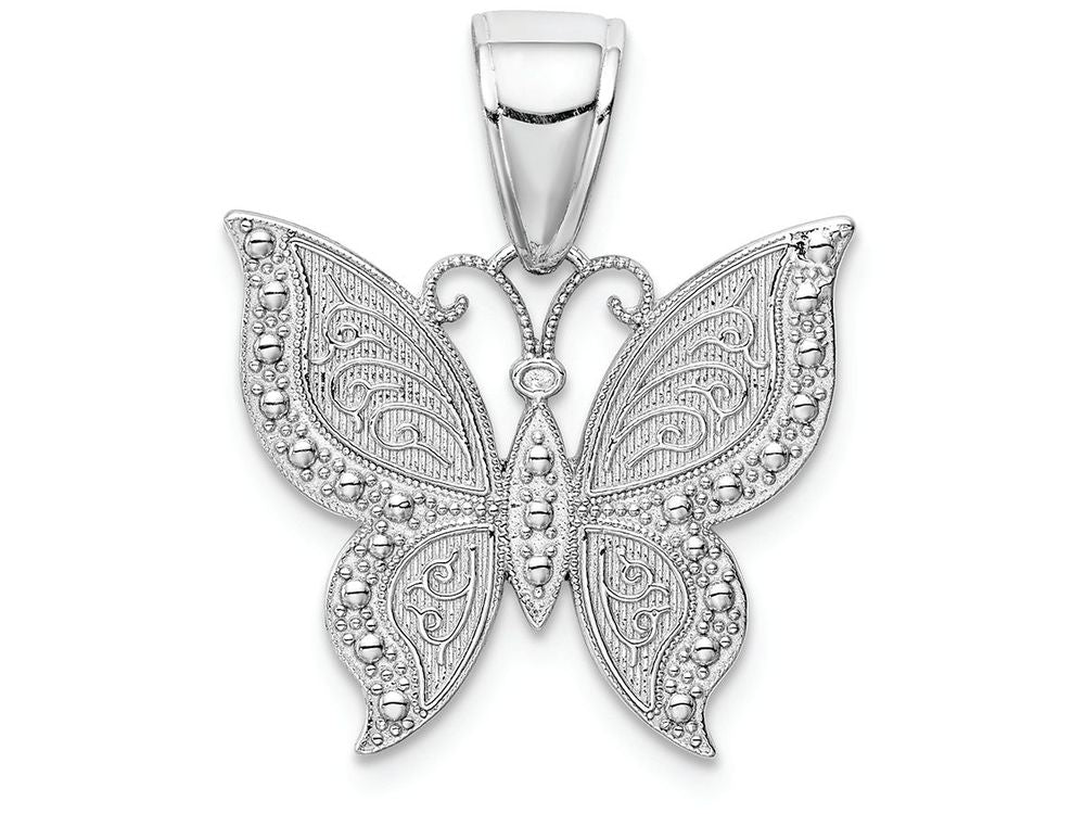 FJC Finejewelers 14k White Gold White Butterfly with Wings Charm