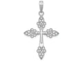 FJC Finejewelers 14k White Gold Filigree Tip Cross with Cross Center Charm