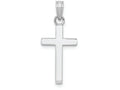 FJC Finejewelers 14k White Gold Block Style Cross Polish Charm