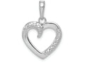 FJC Finejewelers 14k White Gold White Heart with Beaded Accent Charm