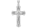 FJC Finejewelers 14k White Gold Crucifix with 14k White Gold Jesus On Engraved Cross Charm
