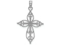 FJC Finejewelers 14k White Gold Cross with Beaded Cross Center Charm
