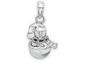 FJC Finejewelers 14k White Gold White Snowman Scarf Hat Charm