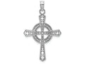 FJC Finejewelers 14k White Gold Beaded Celtic Cross with Eternity Circle Charm