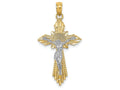 FJC Finejewelers 14k Bright Cut Crucifixfancy Edges Charm