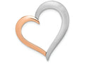 FJC Finejewelers 14k White with Rose Gold 3d Tilted Heart with Hidden Bail - Charm