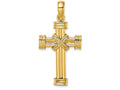 FJC Finejewelers 14k Yellow Gold Cross with Double "x" Center Triple Charm
