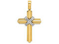 FJC Finejewelers 14k Yellow Cross White "x" Center Charm