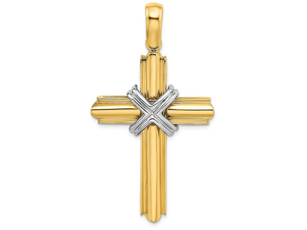 FJC Finejewelers 14k Yellow Cross White "x" Center Charm