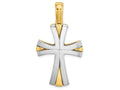 FJC Finejewelers 14k White Cross with Yellow Triangle Tips Charm