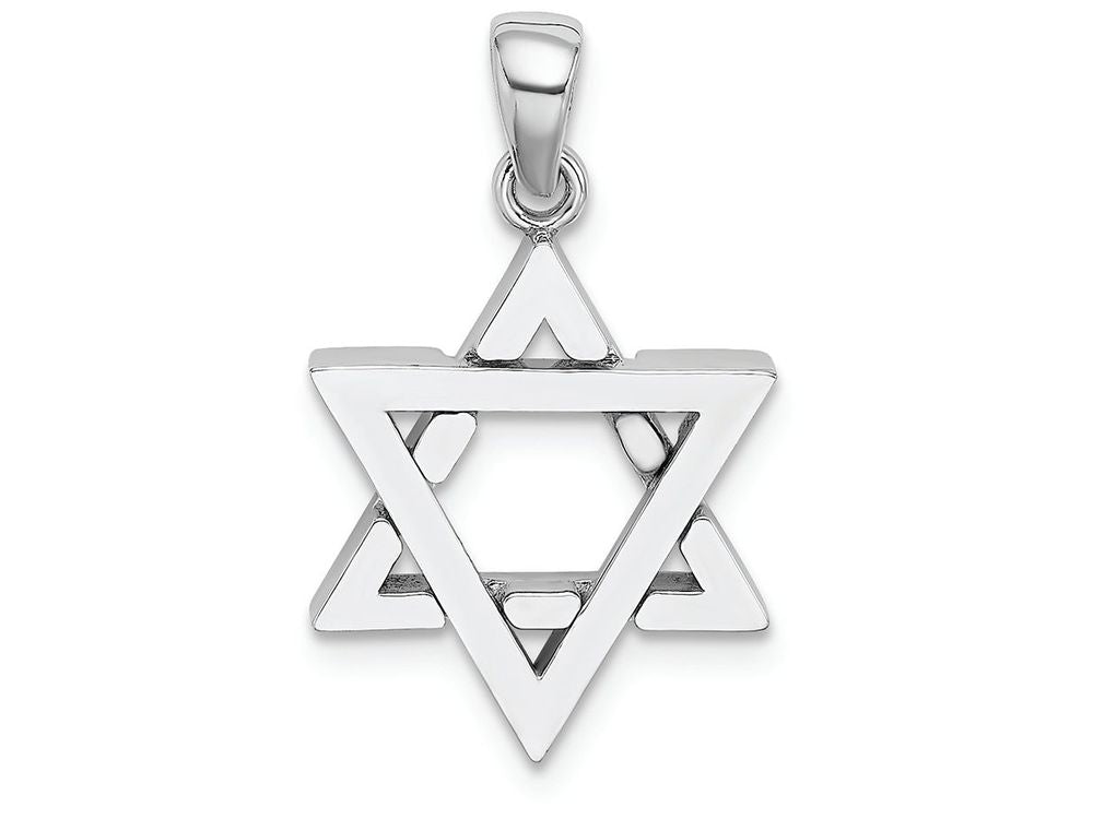 FJC Finejewelers 14k White Gold 3d Jewish Star Of David Charm
