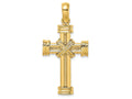 FJC Finejewelers 14k Yellow Gold Cross with Double "x" Center Triple Charm