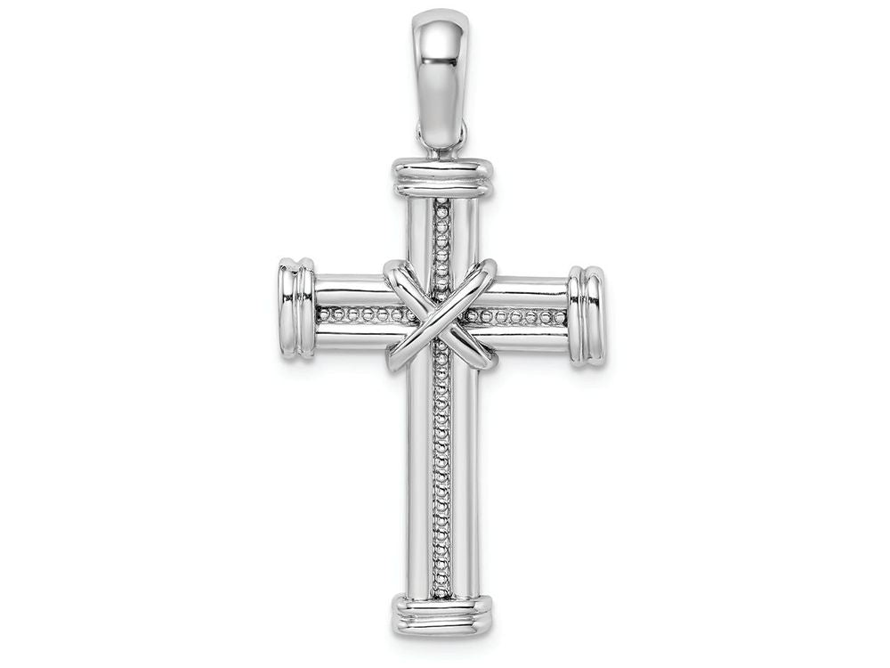 FJC Finejewelers 14k White Gold Cross with "x" Center Double Endcaps Charm